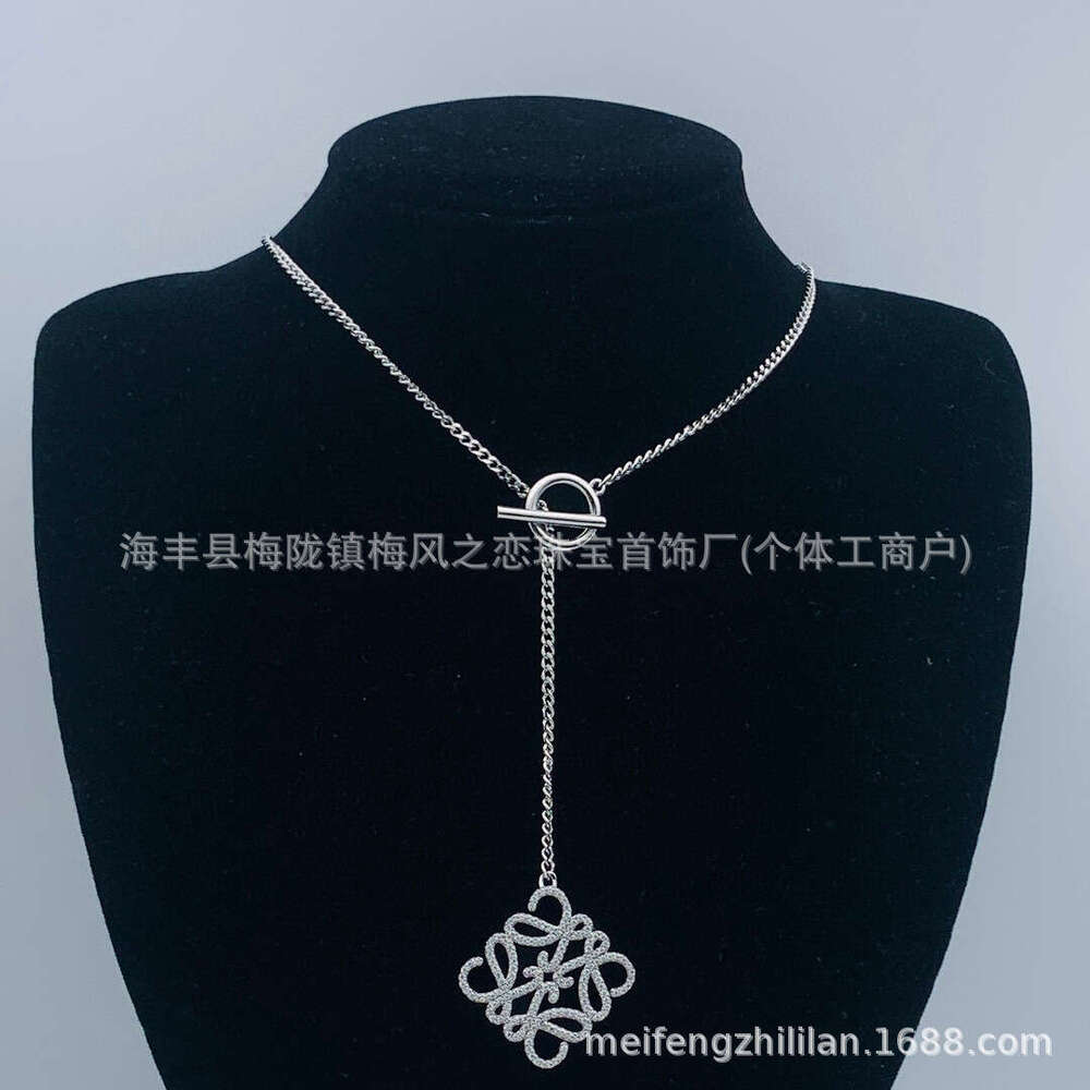 Luojia 2024 New Necklace Hollow Full Dia Letter Earrings Women's Choker Brass Jewelry