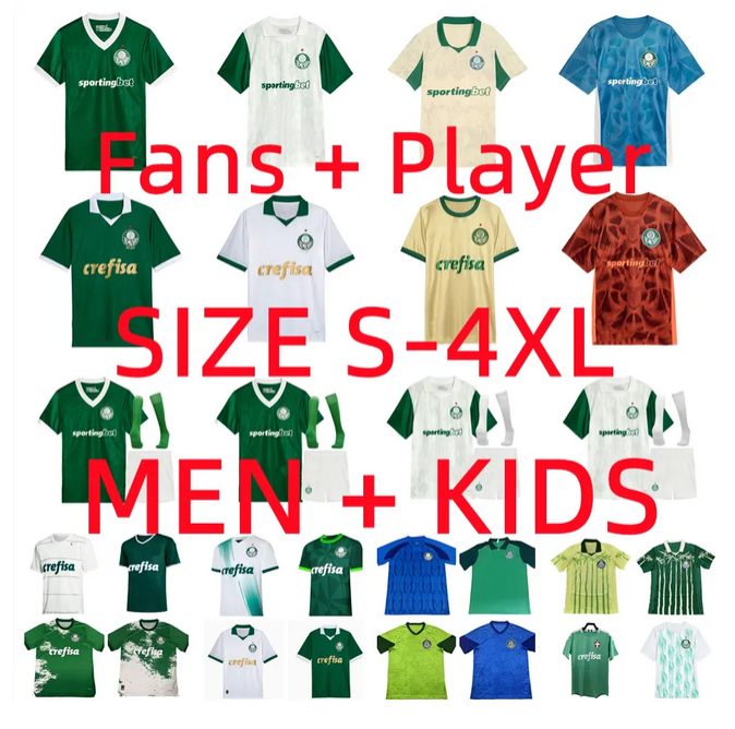 2024 2025 2026 ESTEVAO Soccer Jerseys 24 25 26 Palmeiras LOPEZ THALYS LAZARO Football Shirts MAURICIO BRUNO FU PAUHO Men Football Shirts Uniforms Kids Kits size 4XL