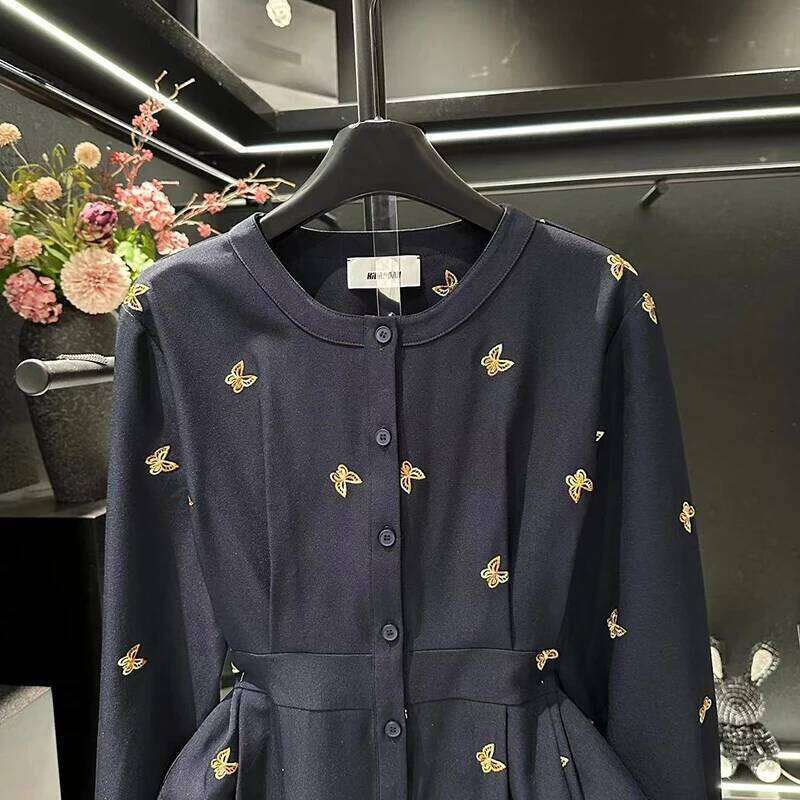 Spring Autumn New Single-Breasted Outwear Tops Fashion Printed Butterfly Jacket Long Sleeve Shirt Women's Coat