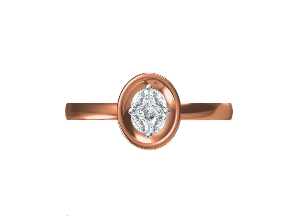 High Premium Quality Cheap Price High 18K Rose Gold Plated Diamond Engagement Ring Elegant Design Anniversary