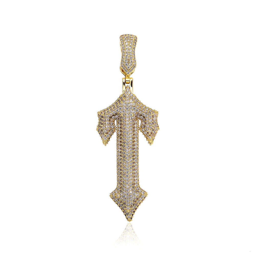 Jin Ao New Hip-Hop Cross Pendant with Zircon Inlay Trendy Rap Style Wearable Tennis Cuban Chain