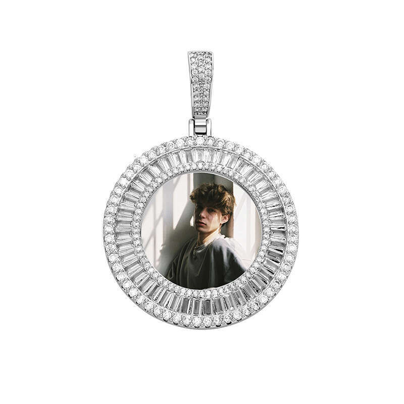 Jin Ao T Square Dia Super Shiny Photo Pendant Couple DIY Fashion Light Temperament Necklace
