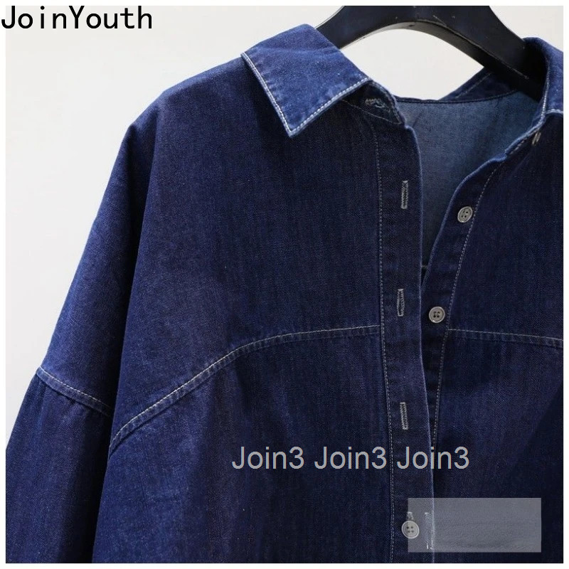 Fashion Denim Blouse Jackets Womens Clothing Long Sleeve Casual Oversized Tops 2025 Blusas De Mujer Vintage Y2k Shirts 27r579