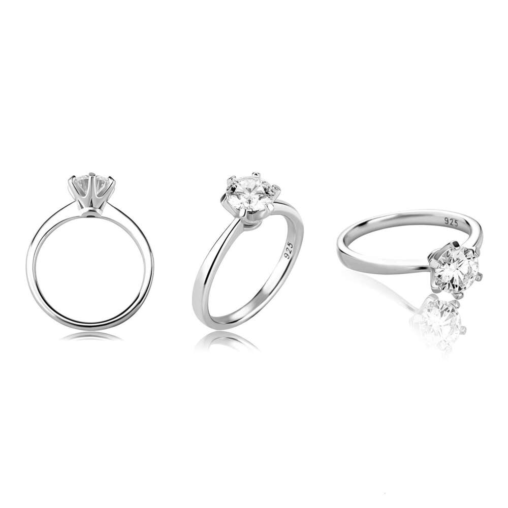 INS French Style Light Luxury D Color Moissanite Ring S Silver Real Platinum Plated Live Broadcast Exclusive