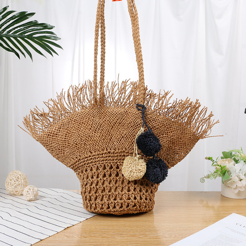 Free Shipping New Straw Beach Bag Handbag Summer Fairy Stylish Woven Bag Luxury Designer Korean Version Versatile Vacation Shoulder Crossbody Bag
