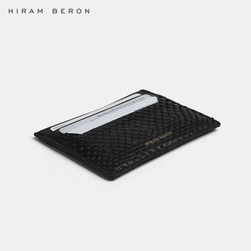 Hiram Beron Python Skin Kredi Kart Tutucu Deri rnler Ylan Czdan Siyah Krmz Renk Hediye Erkekler Kocaya Dropship Z250621