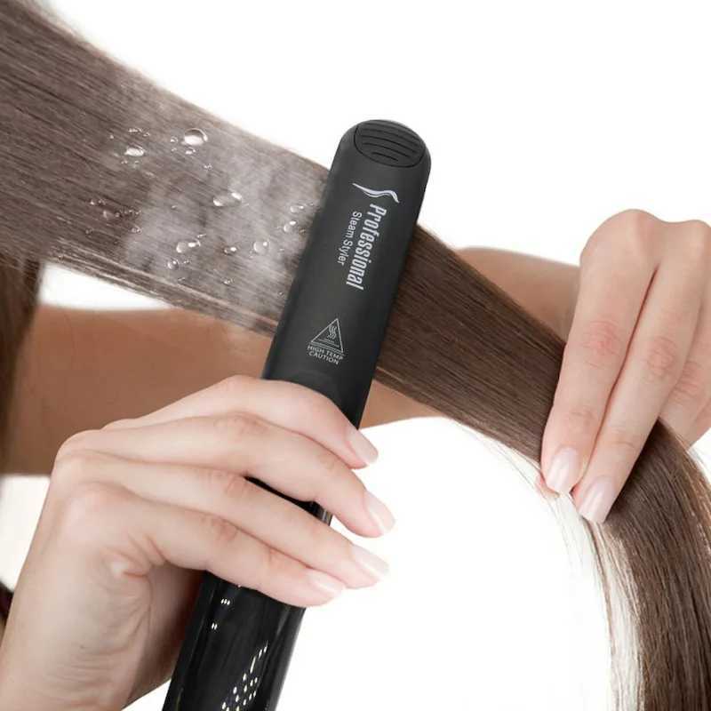 Professional Four-gear Steam Hair Straightener Straight Hair Ceramic Iron Heating Plate Straightening Iron Hair Styling ToolsXJ250621