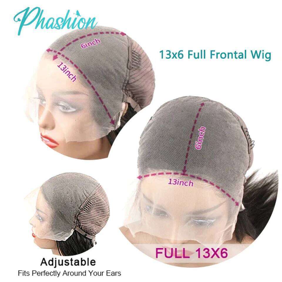 Phashion 13x6 13x4 Transparent Front Pre Plucked For Women Body Remy Human Hair Lace Frontal Wigs On Sale