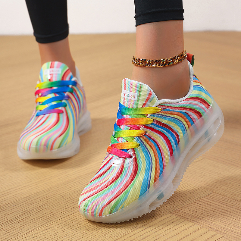 Luxury Brand Designer Shoes Sandals 2025 New Foreign Trade Large Size Lace-Up Colorful Low-Top Sneakers Graffiti Lazy Canvas Flat Shoes Cross-Border W