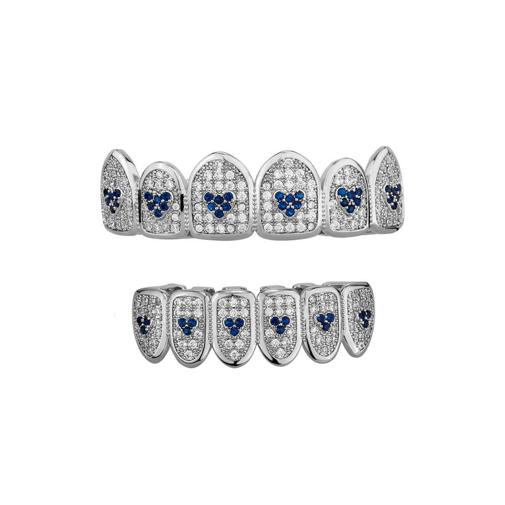 Full Double Color Heart Zircon Bracelet Hip Hop Inlaid Dia Trendy HIPHOP Accessories