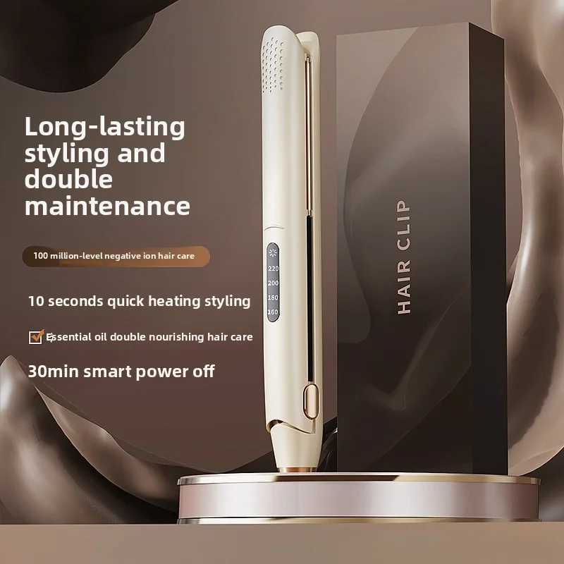 2-in-1 Mini Hair Straightener Clipboard Small Power Plug Curling and Straight Hair Girls Air Bangs Portable StraightenerXJ250621