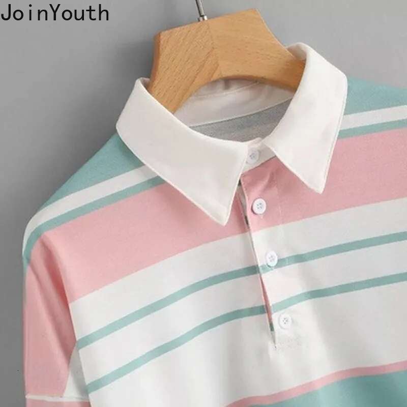 Joinyouth 2020 Fashion Women Crop Tops Long Sleeve Contrast Color Striped Shirt Casual Korean Tees Female Roupas Tshirts 7a1049