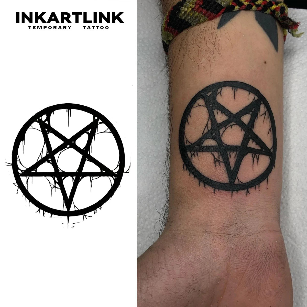 FivePointed Star Temporary TattooLasts To 15 Days Technology Magic Waterproof Semi Permanent Sticker 250619