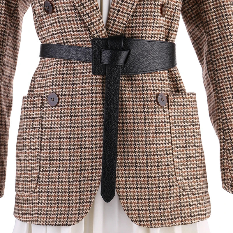 Knotted Belts for Women Belt Lady Waistband Soft Genuine Leather Suede Cowhide Waist Belt Straps Long Dress Coat Accessories 250617