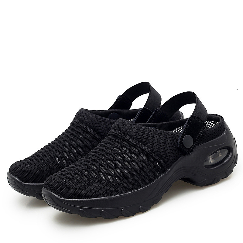 Luxury Brand Designer Shoes Sandals Foreign Trade Plus Size Women's Summer Korean Style Mesh Slip-On Slippers Rocking Mom Half-Toe Sandals Revers