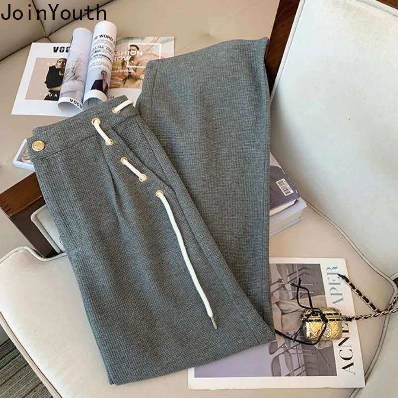 Fashion 2 Piece Sets Women Clothing Sweet Beading Bow Hoodie Tops High Waist Straight Wide Leg Pants Outfits Casual Korean Suit