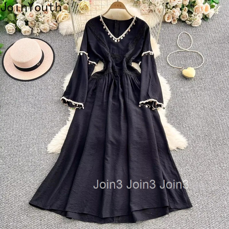 Elegant Woman Dress V-neck Flare Sleeve Slim Waist Robe Femme 2025 Vestidos De Mujer Chic Tassel Vintage Summer Maxi Dresses