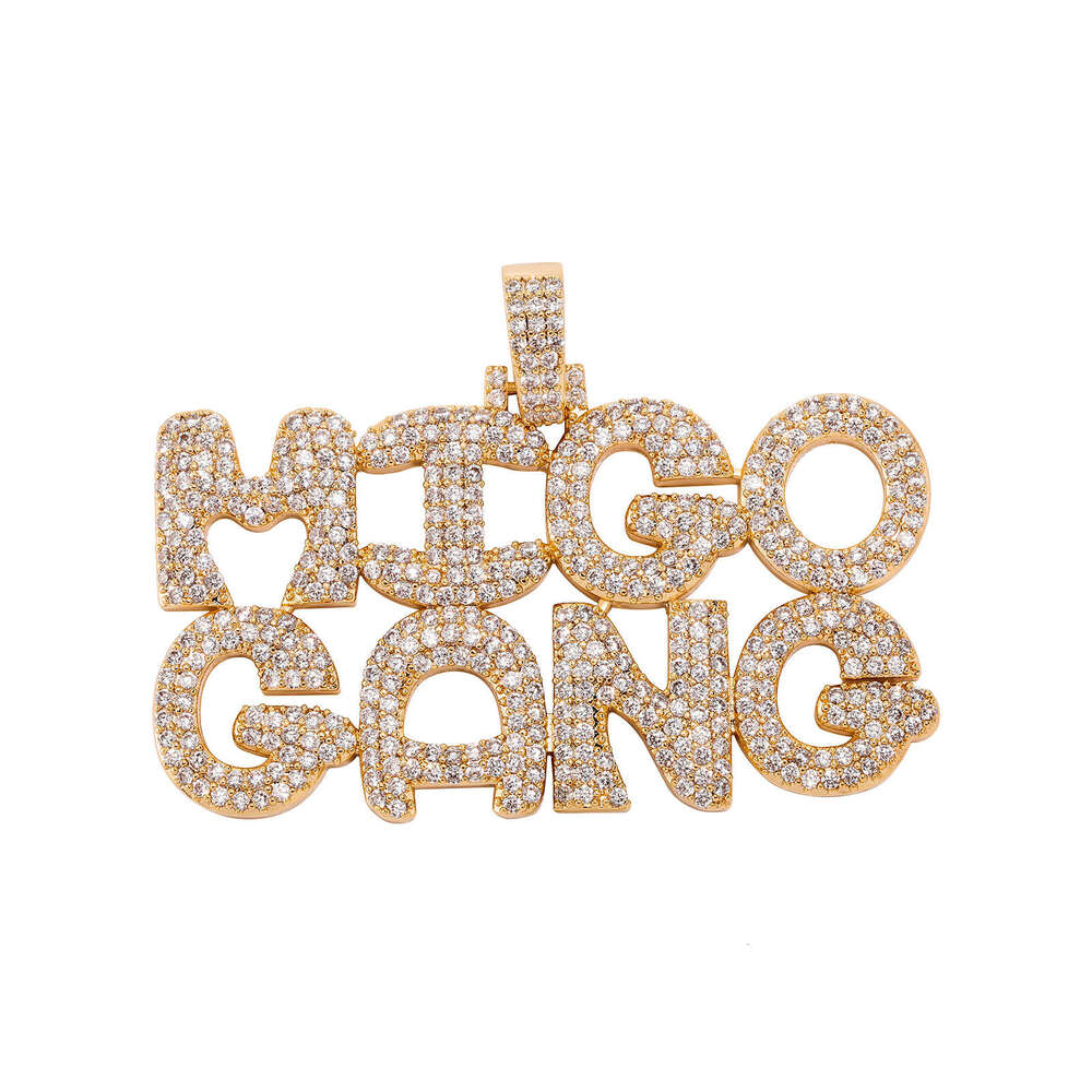 Hip Hop Street English Letter Splicing Personality Full Dia Pendant Unisex Trendy Necklace