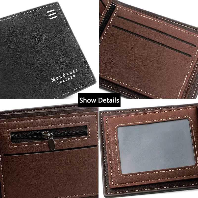New Short Men Wallets Card Holder Classic Male Wallet With Coin Pocket Zipper Fashion Frosted Slim Mens Purses Z250621