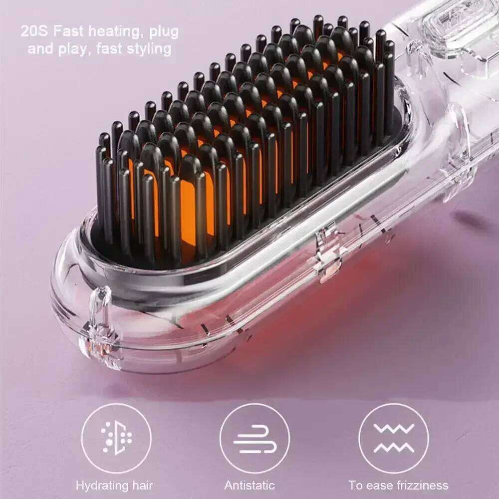 Wireless Mini Curler Straighteners Dryer Straightening Brush Hair Styling Appliances Hot Comb Straightener