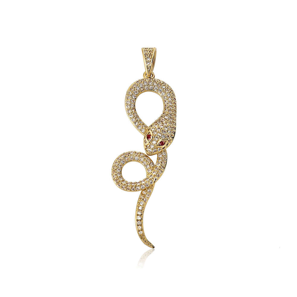 Unique Zircon Inlaid Snake Pendant Fashion Trend Gold Necklace Clavicle Chain