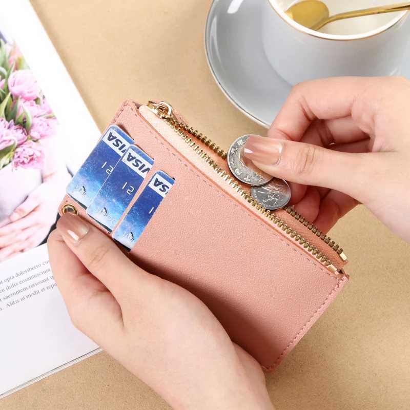 Womens Ultra Thin Card Bag Korean Version Zero Wallet Zipper Card Bag Candy Color Bus Student Bank Card Set USD Bag Z250621