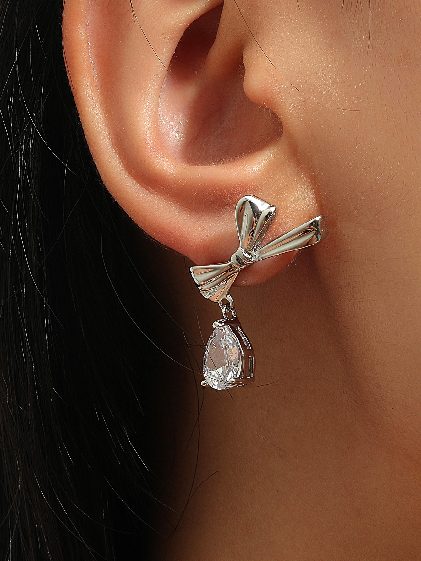 Bowknot Earrings For Women Summer Elegant Socialite High-End Co Sexy Style Studs