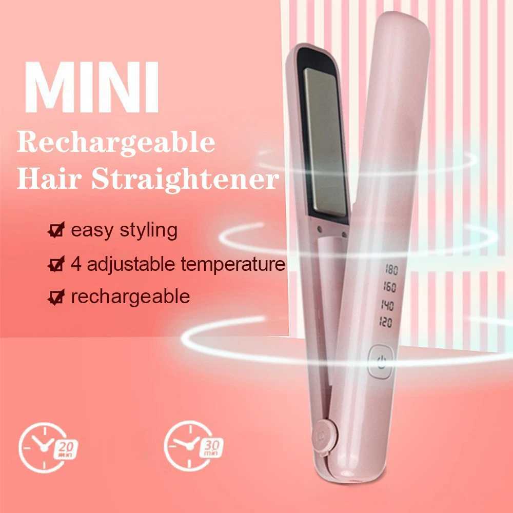 Wireless Hair Straightener Mini Curling Iron Fast Warm-up Ceramic Straightening Styling Tool Four-gear Temperature AdjustmentXJ250621