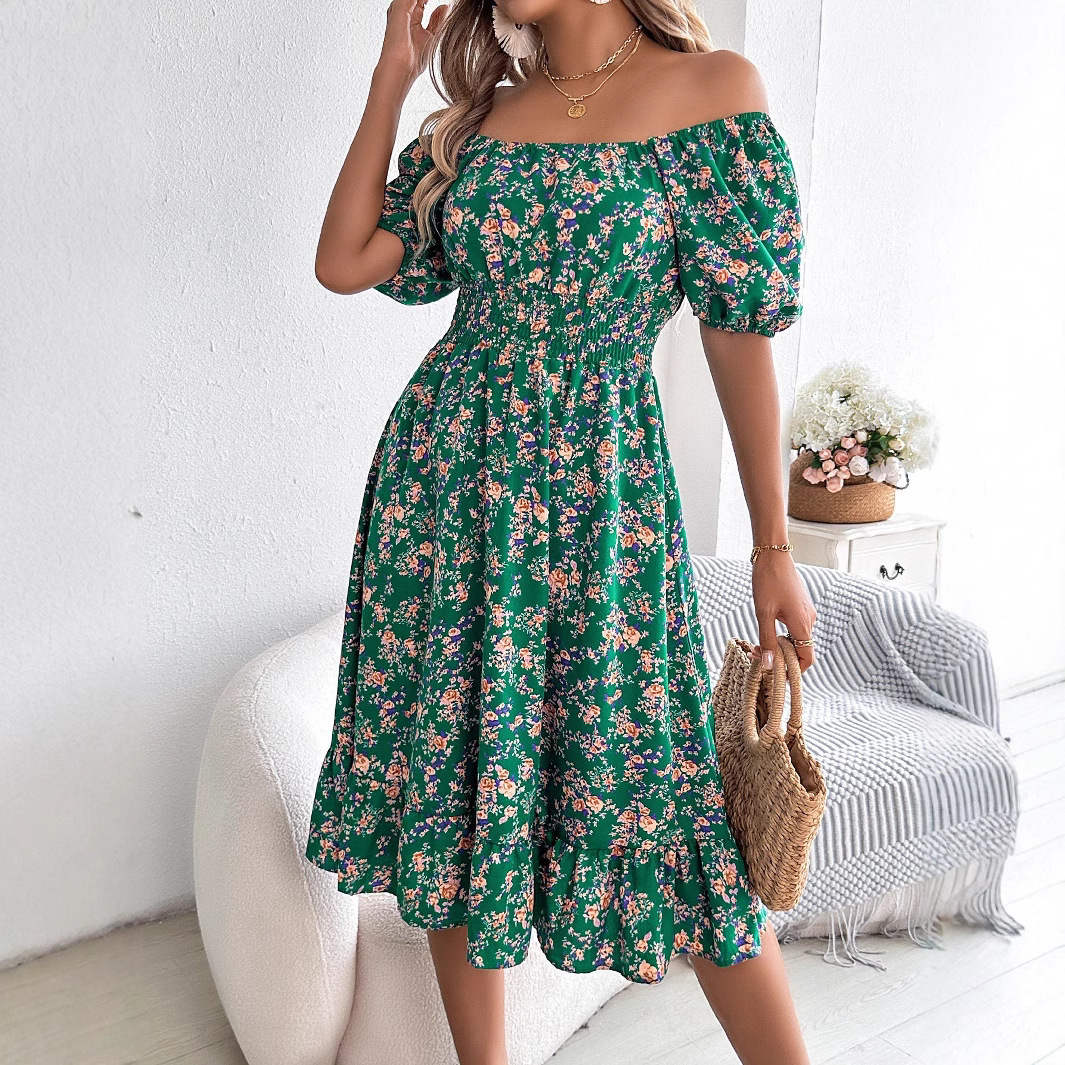 J622New European and American foreign trade temperament pure desire lace-up pleated suspender strap dress for women