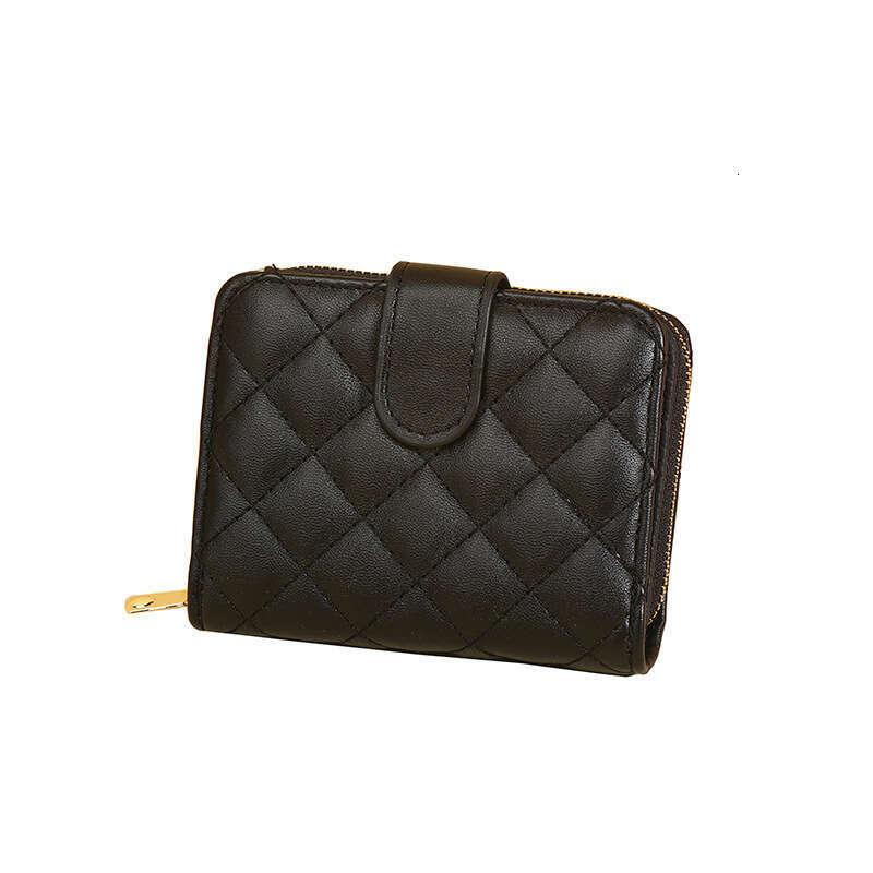 New Women's High-End Luxury Quilted Wallet Short Accordion Multi-Card Slot Card Holder Small Coin Purse