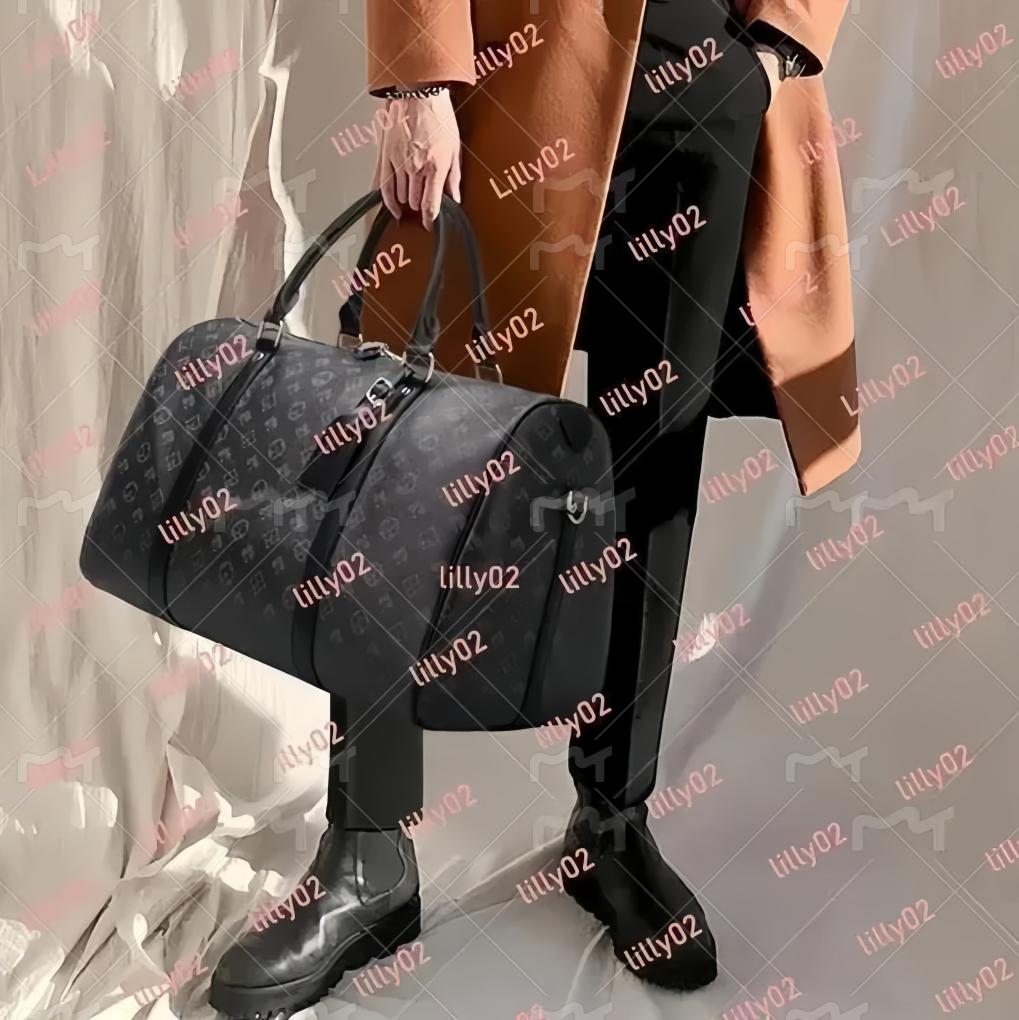 Top Quality New Men Duffle Bag Women Travel Bags Hand Luggage Travel Bags Men Pu Leather Handbags Large CrossBody Bags Totes Purse Crossbody Bag 55cm