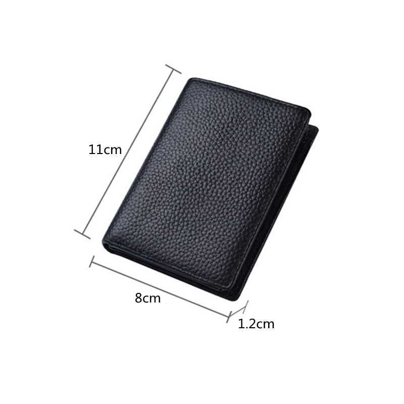 Classical Cowhide Leather Mens Wallets ID Holders Short Coin Purses Money Bag Clip Driver License Cover Z250621
