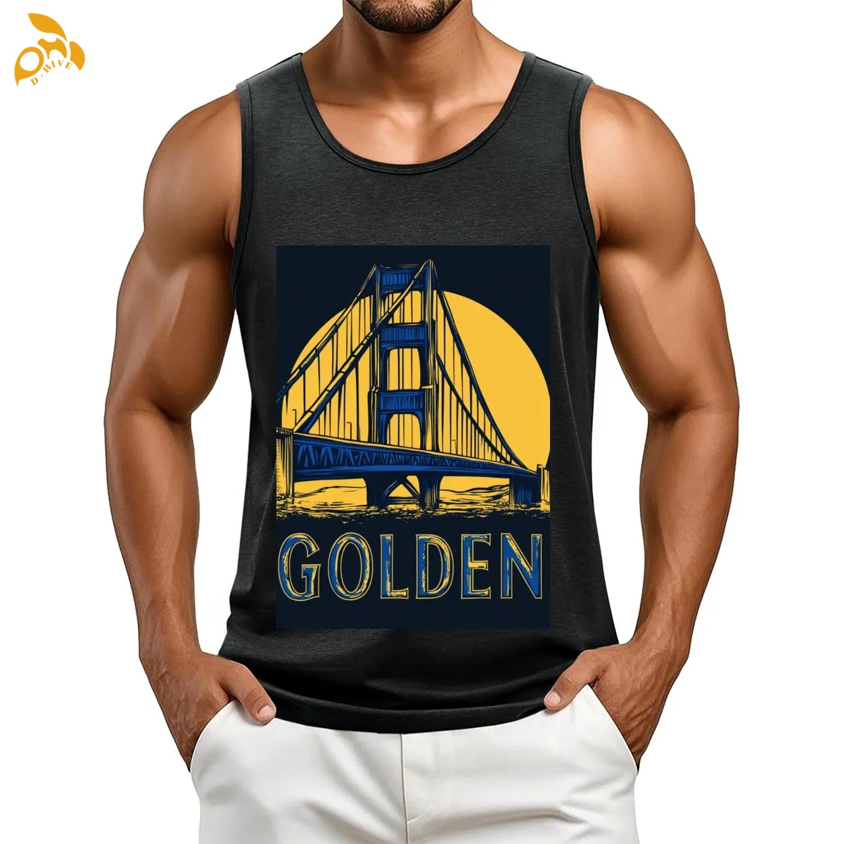 free shipping of customized Trendy American men's polyester vest with exquisite patterns from US