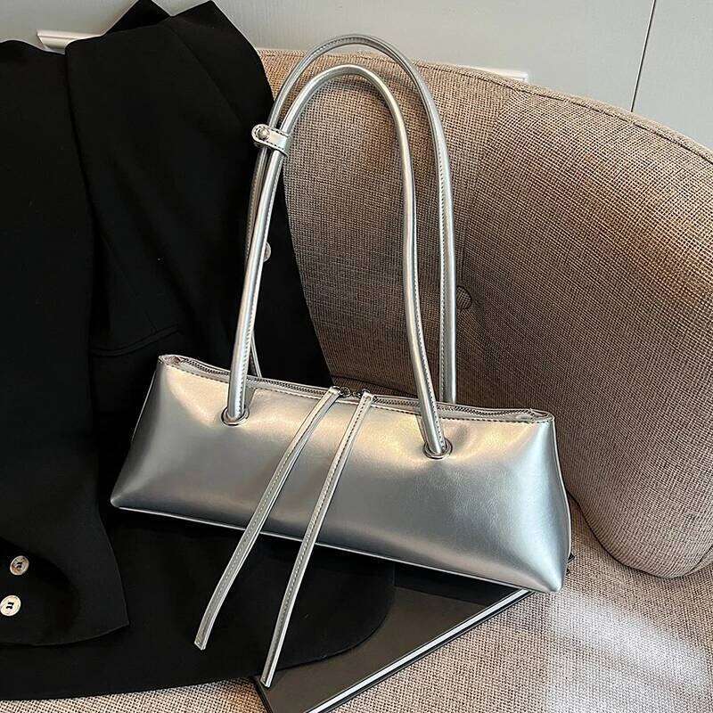 Fashion Women's Commuter Quality Pu Leather Underarm Ladies Large Capacity Shoulder Handbag Pillow Travel Bag Female