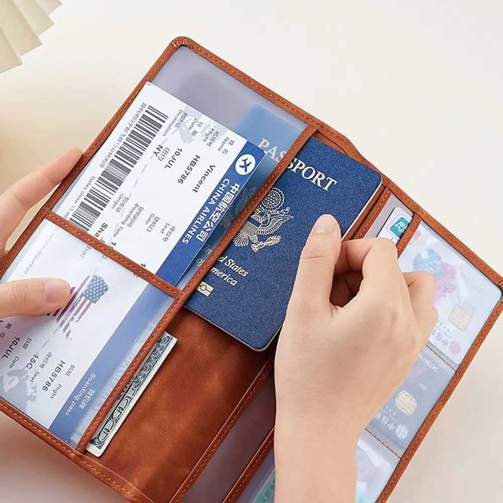 High Quality Multifunctional Certificate Package Card PU Solid Color Card Holder Car Document Holder Women Z250621