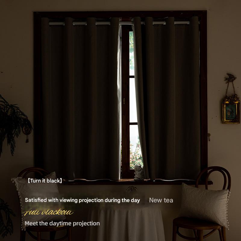A529 new full blackout heat insulation sunshade curtains punch-free installation simple rental room blackout curtains small curtain