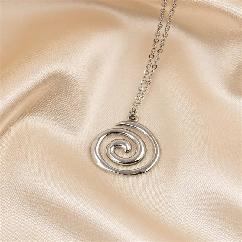 Greek Spiral Pendant Necklace - Perfect Gift - Stainless Steel 250617