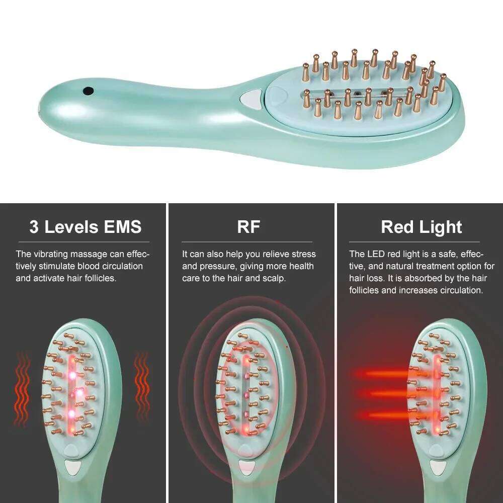 Updated Design Electric Massager Combs hine Growth Scalp Application Tools Hair Massage Brush Comb