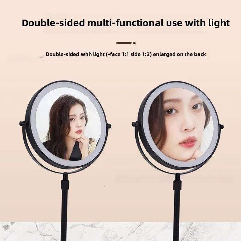 LED Adjustable Makeup With Daylight, Foldable Desktop Vanity Mirror For Dressing & Cosmetics