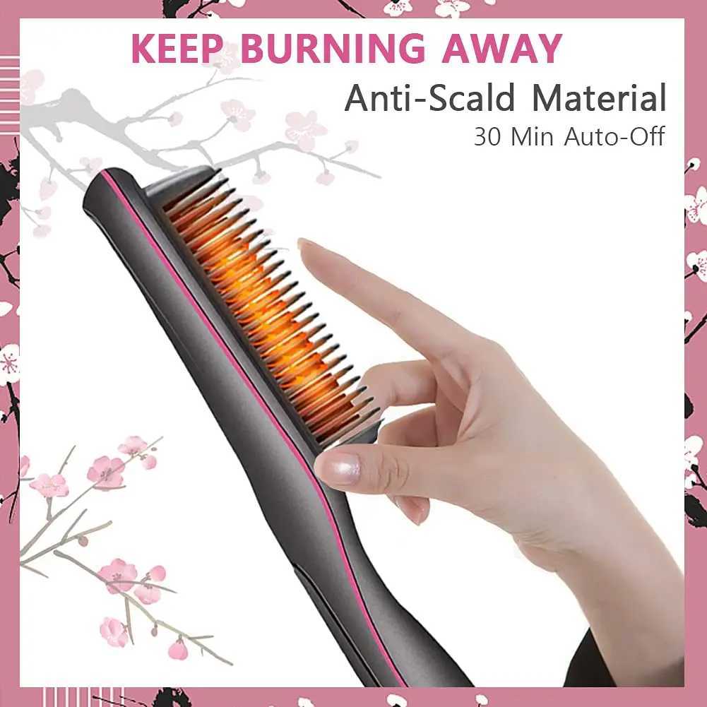 Hair Straightener Brush Iron Professional Hair Tools Straightening Comb LCD Hair Comb Wet And Dry Hair Straightener CurlerXJ250621