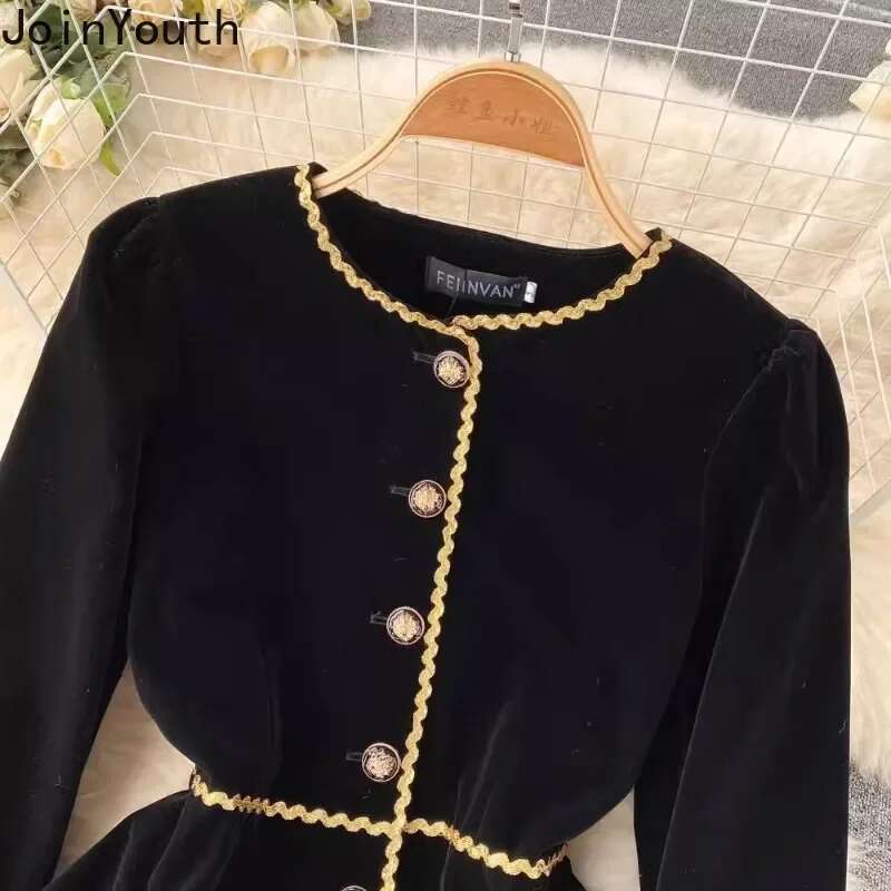 Skirt Outfits Korean Women Clothing Two Piece Sets Slim Waist Velvet Shirt High Waist Loose Pleated Skirts Suit Temperament Set