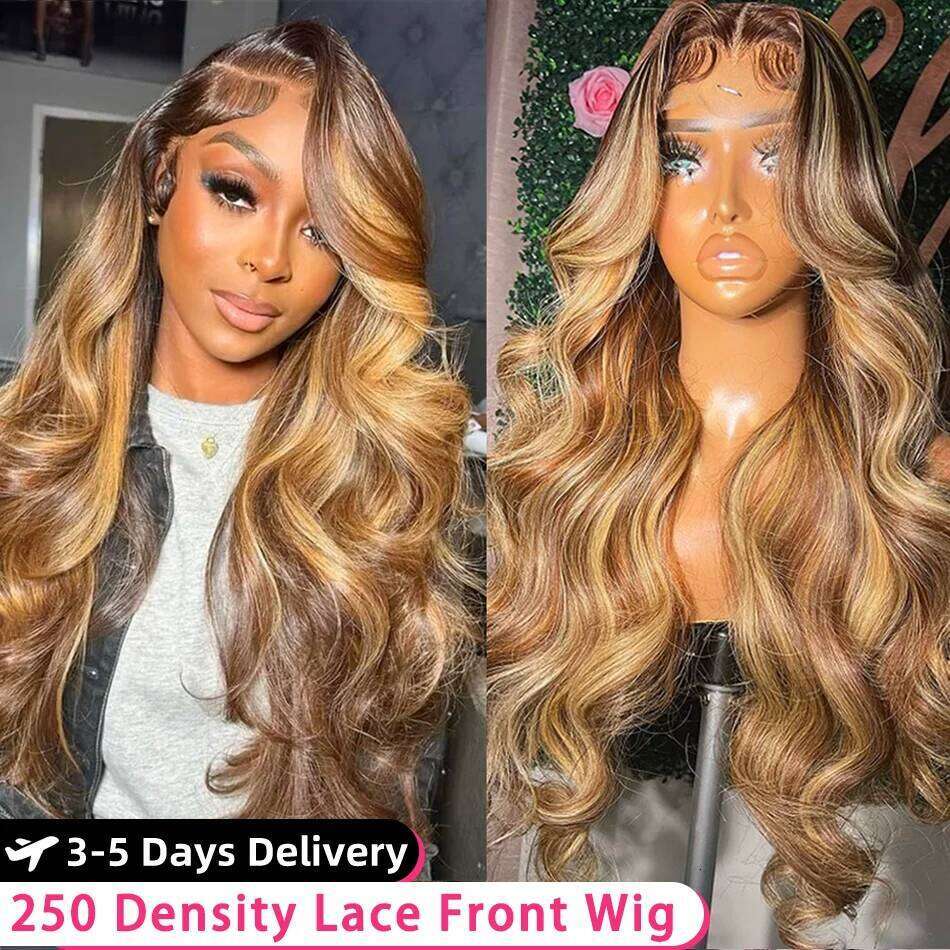 40 Inch Highlight 100% Human 13x6 Hd Frontal Colored Honey Blonde 360 Lace Front Wig Body Wave human Hair Wigs