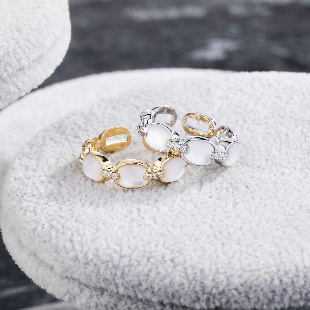 Similar Irregular Shell Bead Open Niche Design High-end Sense Index Finger for Women Simple Ring