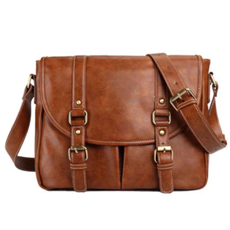 Leather Man Shoulder Retro Crossbody Bag Men Messenger Fashion Male Side Bags