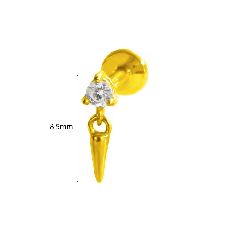 ASTM 36 G23 Labret Piercing Starfish Earring Stud Bee Leaf Push In CZ Threadless Cartilage 161820G Body Jewelry 250613