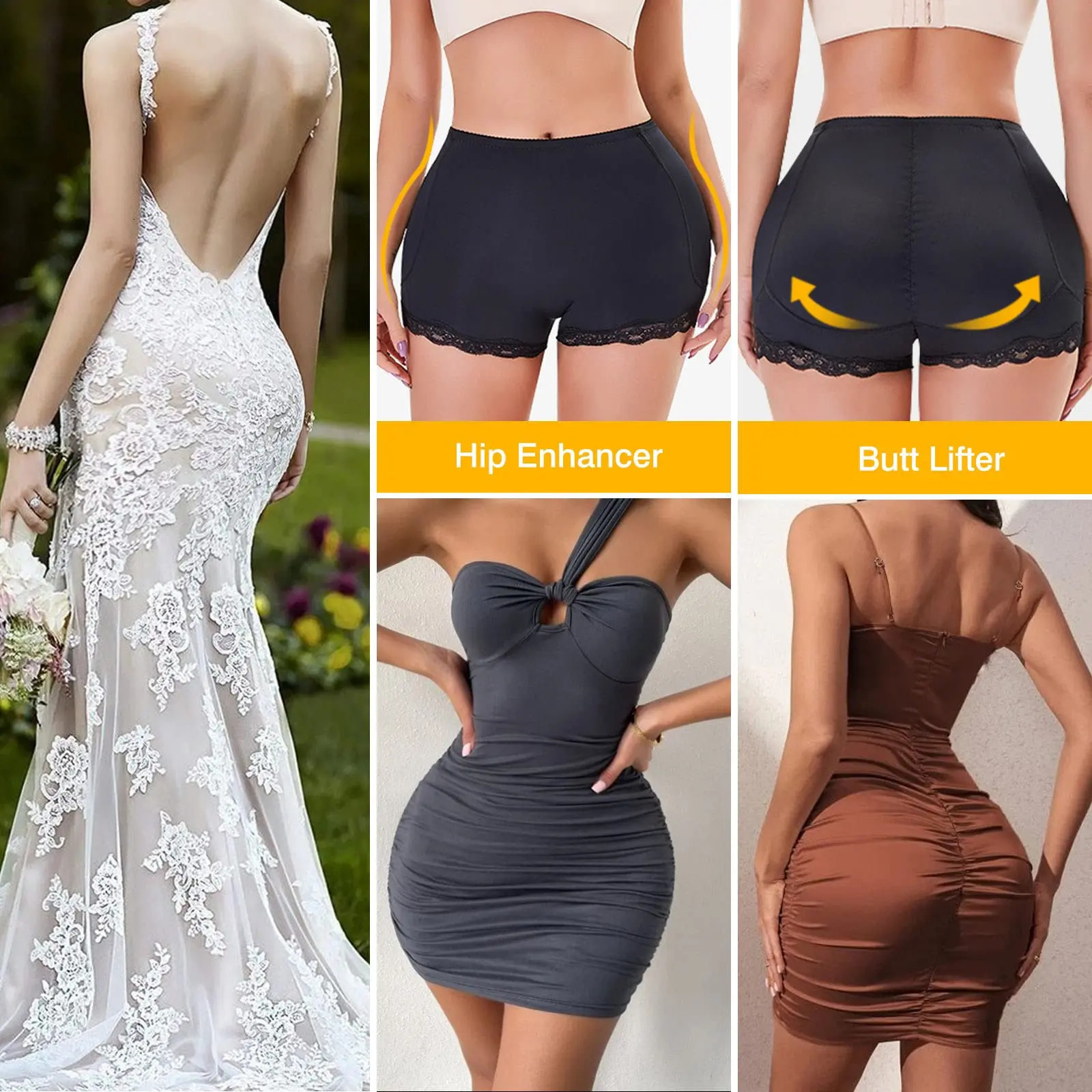 LILVIGOR Padded Underwear for Women Butt Lifter Seamless Booty Pads Butt Enhancer Panties Lace Shapewear shorts 250617