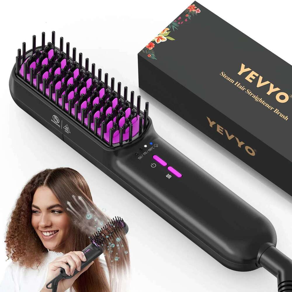 Hot Straightener Electric Negative Ion Heating Comb For Men Beard Straightening Brush Wet Dry Use Quick Hair Styler