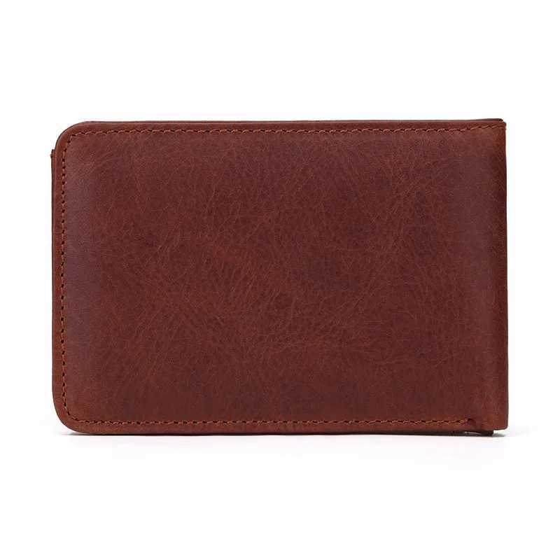 RFID Casual Small Wallet for Men Cow Leather Male Slim Wallets Short Mini Wallet with Card Holder Pocket Purses Z250621