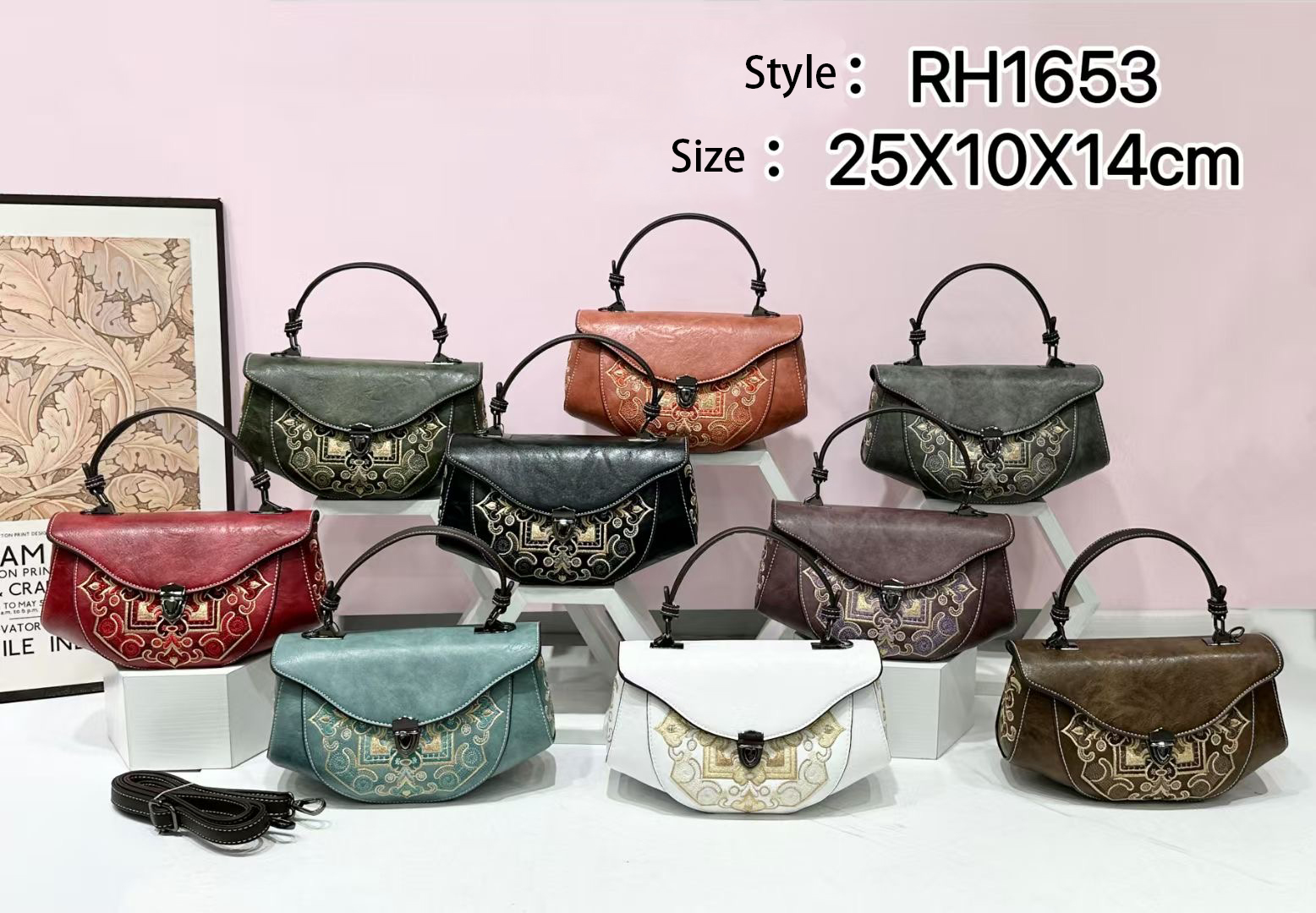 RH1653 Chinese Floral - Embroidered Handbags designer bag Support customization
