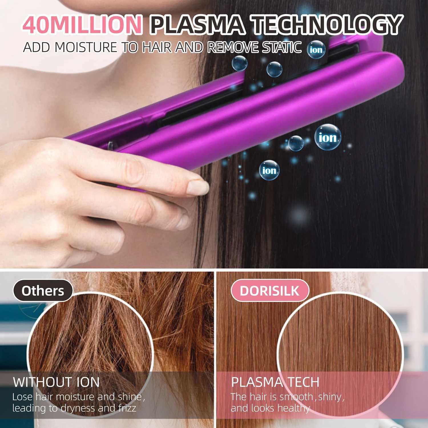 Hair Straightener Curler Plasma Keratin Treatment 500F Hair Flat Irons For Frizzy Hair Styling Tool 110-240V Dual VoltageXJ250621